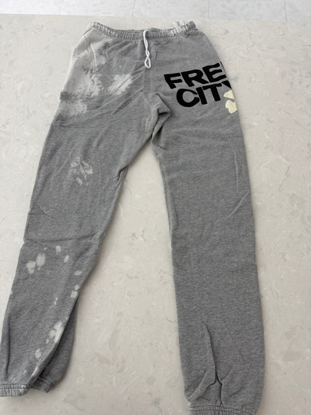 Free City Gray Tie-Dye Graphic Jogger Sweatpants